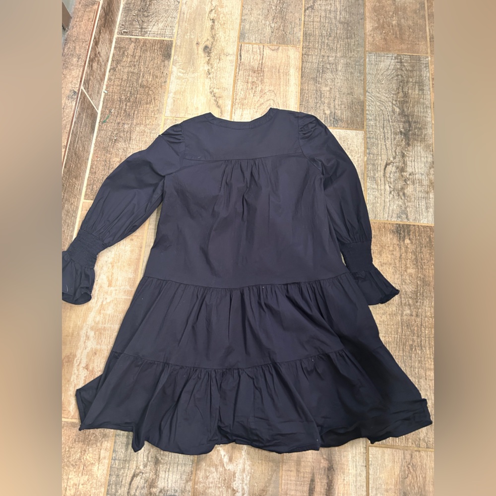 Pomander Place Navy Cotton Poplin Kenzo Dress - Picture 7 of 11